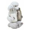 1 Set Of White Puppy Pet Dog Glass Salt And Pepper Shakers Holder view 3