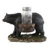 1 Set Of Rustic Black Bear Carrying Saddlebags Holder With Glass Salt And Pepper Shakers view 3