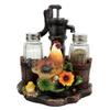 1 Set Of Farm Irrigation Well Pump Chicken Hen Salt Pepper Shakers Holder Figurine view 1