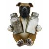 1 Set Of Puppy Dog Hugging Glass Salt Pepper Shakers Holder 6.25"High view 1