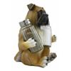 1 Set Of Puppy Dog Hugging Glass Salt Pepper Shakers Holder 6.25"High view 4