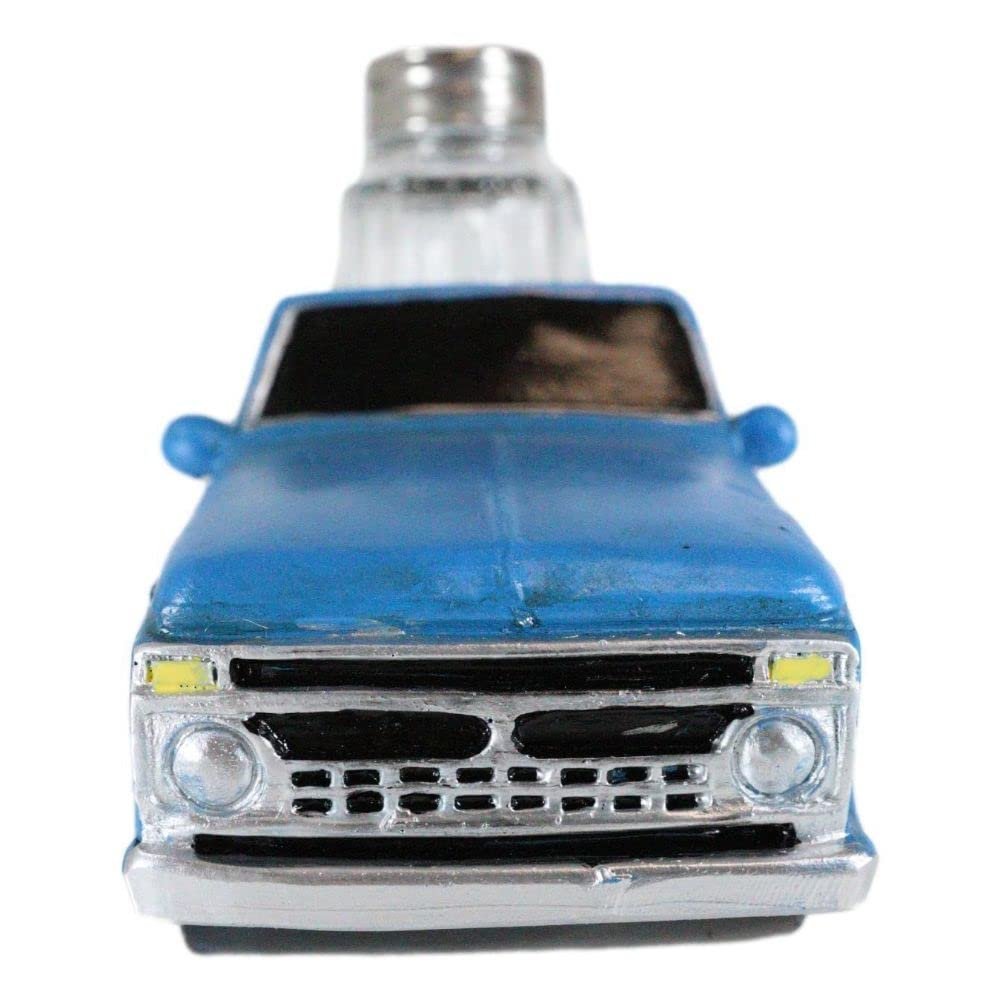 1 Set Of Country Rustic Vintage Blue Highboy Pickup Truck Salt And Pepper Shakers Holder