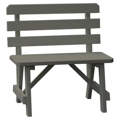 Furniture Barn USA Pine 4' Traditional Backed Bench, Olive Gray