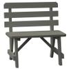 Furniture Barn USA Pine 4' Traditional Backed Bench, Olive Gray view 1