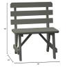 Furniture Barn USA Pine 4' Traditional Backed Bench, Olive Gray view 2