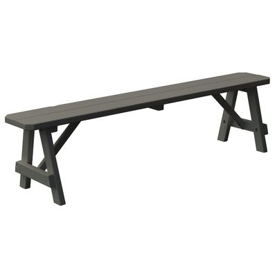 Furniture Barn USA Pine 6' Traditional Bench, Olive Gray