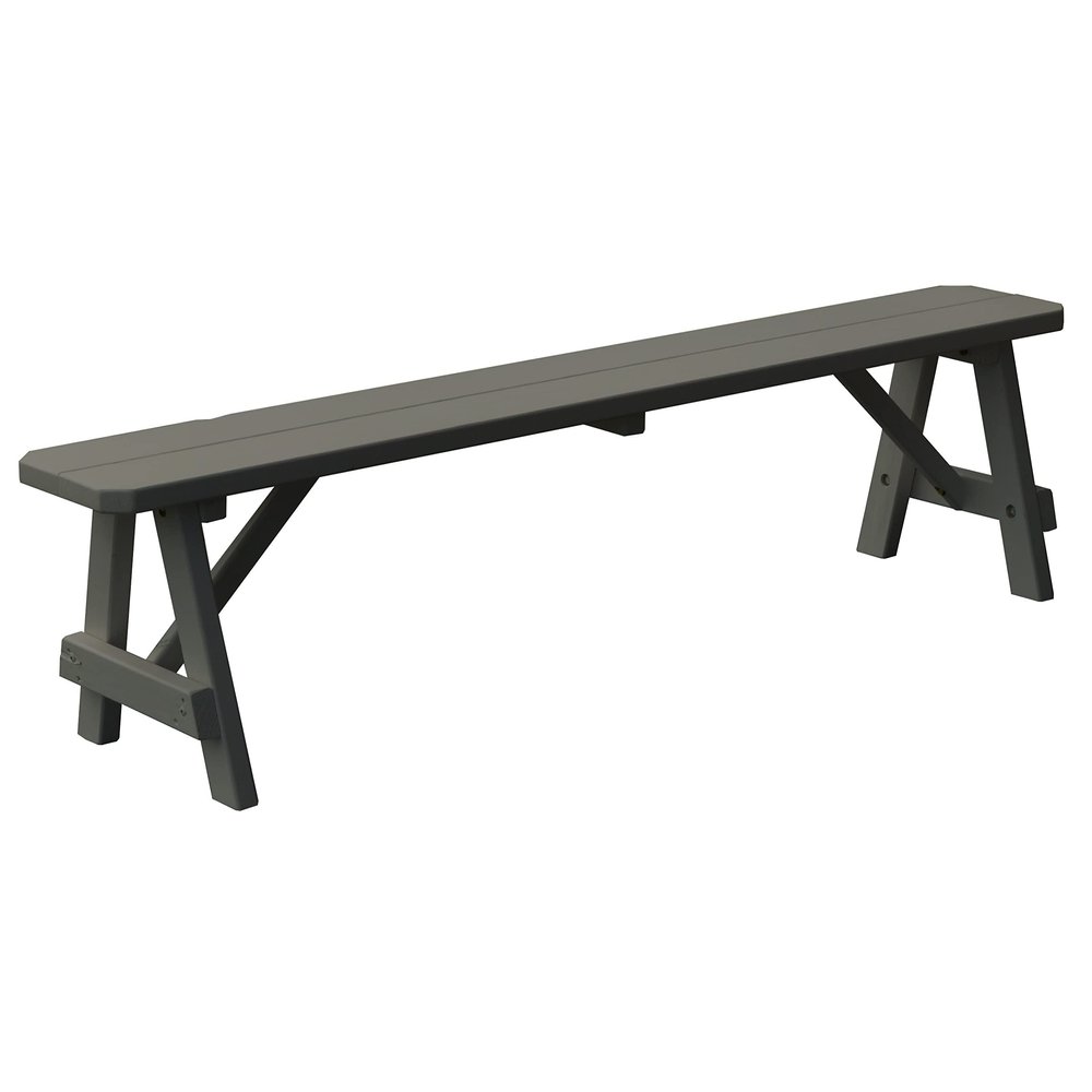 Furniture Barn USA Pine 6' Traditional Bench, Olive Gray