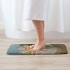 Boho Style Bathroom Rug Abstract Sun Bath Mat Non Slip Machine Washable Tropical Leaves Retro Shower Rugs Home Decorations Soft and Water Absorbent Floor Mats 16"x24" view 2