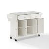 Maykoosh Kitchen Cart with Granite Top - Full Size Rolling Utility Island - Modern White Kitchen Storage view 3