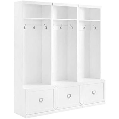 Maykoosh Entryway Storage Set 3-Piece Hall Tree Organizer - Coat Rack Bench with Drawers & Shelves