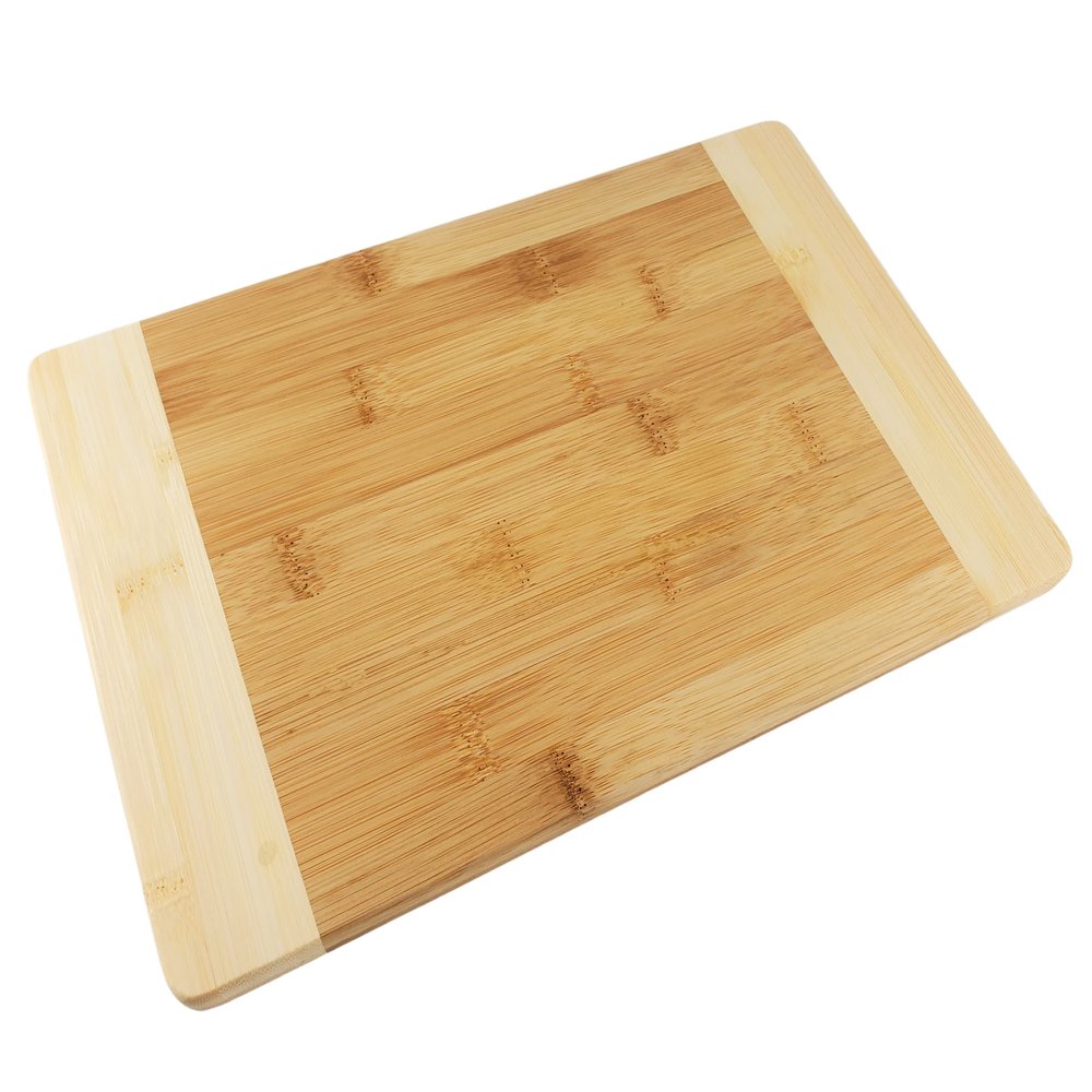 (12" X 8") Premium Natural Two Tone Bamboo Kitchen Cutting Board, Thick Sturdy Reversible Wood Serving Tray, Small Charcuterie Platter, Everyday Use, Engraved Gift, Home Deco, Wall Art