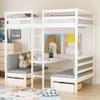 SECOLI Wood Twin Bed Frame Functional Loft Bed (Turn into Upper Bed and Down DeskCushion Sets are Free),Twin Size,White view 1