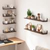 Fixwal Floating Shelves, Width 4.7in Rustic Wood Wall Shelves Set of 8, Wall Storage Shelves for Bedroom, Living Room, Kitchen, Bathroom, Office and Plants (Dark Carbonized Black) view 2