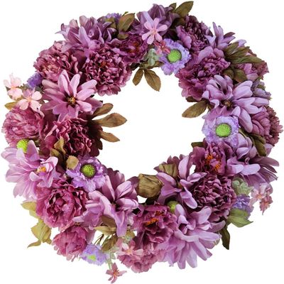 Artificial Floral Wreath Fake Floral Wreaths Spring Summer Garland Front Door Hanging Wreath for Farmhouse Wedding Wall Window Home Decor