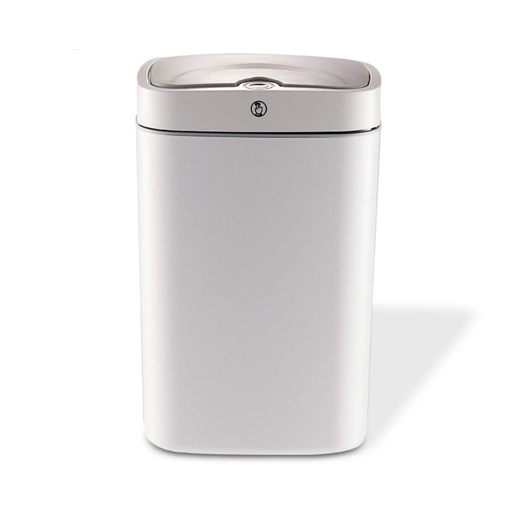 DYPASA Wastepaper Basket Modern Smart Induction Trash Can Square Plastic Automatic Trash Can 18L Household Trash Can with Lid for Living Room Bedroom Kitchen Garbage Can