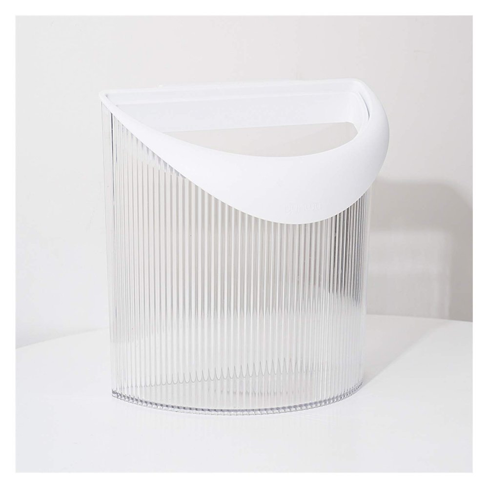 DYPASA Wastepaper Basket Simple Transparent Wall Mounted Trash Can Hanging Waste Bin Under Kitchen Sink Household Plastic Trash Can for Kitchen Cabinet Door Garbage Can
