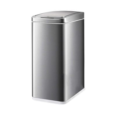 DYPASA Wastepaper Basket Creative Stainless Steel Electric Trash Can Household Automatic Induction Trash Can Rectangular Living Room Kitchen Trash Can with Lid Garbage Can (Size : 18L)