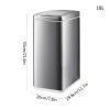 DYPASA Wastepaper Basket Creative Stainless Steel Electric Trash Can Household Automatic Induction Trash Can Rectangular Living Room Kitchen Trash Can with Lid Garbage Can (Size : 18L) view 2