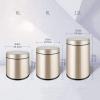 DYPASA Wastepaper Basket Induction Trash Can Touchless Trash Can Round Household Smart Trash Can Metal Trash Can with Lid for Bedroom, Living Room and Bathroom Garbage Can (Size : 12L, Color : Gold) view 2
