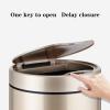 DYPASA Wastepaper Basket Induction Trash Can Touchless Trash Can Round Household Smart Trash Can Metal Trash Can with Lid for Bedroom, Living Room and Bathroom Garbage Can (Size : 12L, Color : Gold) view 4