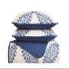 CANNON Abigail Quilt Set Cream and Blue Polyester 3-Piece Full/Queen Quilt Set, Floral Themed, for Men and Women, Oeko-TEX Certified Confidence view 3