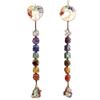 2 Pieces of 7 Chakras Healing Crystals and Tree of Life Wall Hanger Tumbled Gemstones Meditation Hanging Ornament Christmas Tree Memorial Hanging Pendant (Style 4) view 1