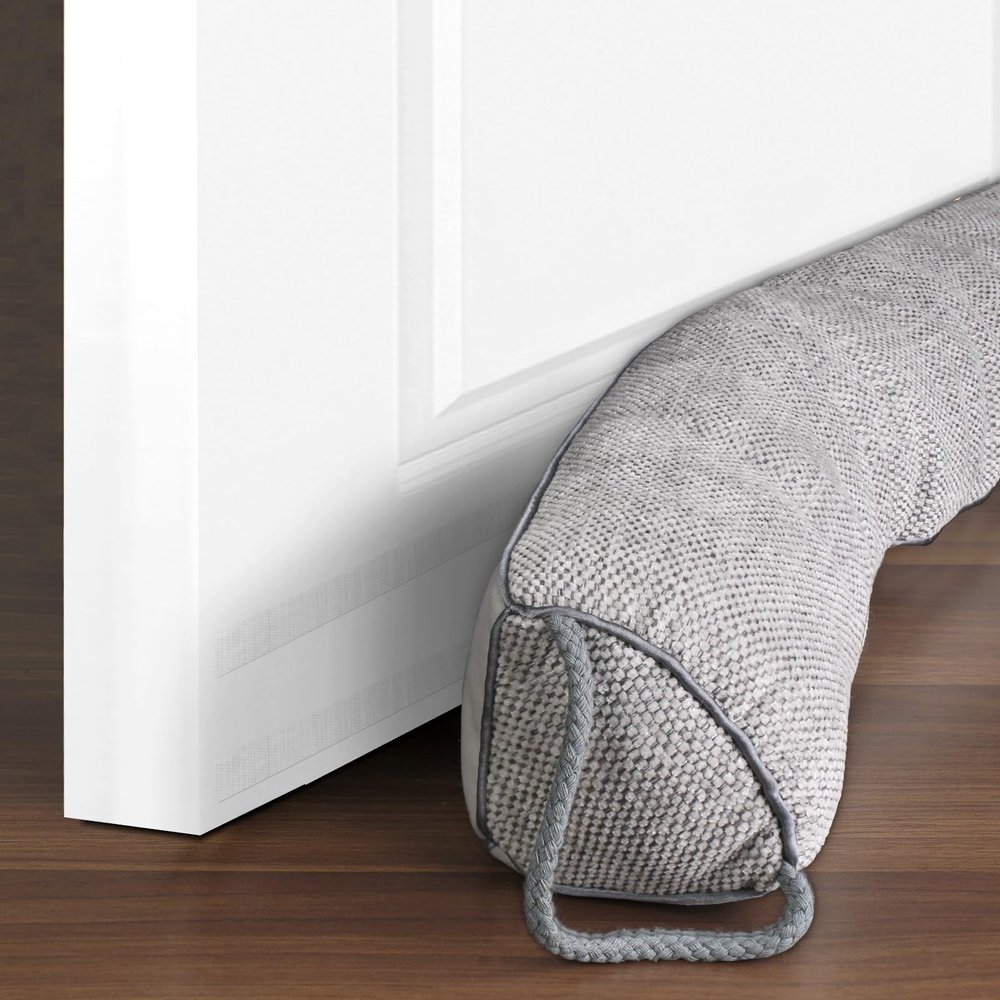 Triangle Under Door Draft Stopper Noise Blocker 34 Inches for Door Bottom Air Seal Insulation and Soundproof, Heavy Duty Weather Guard Snake Stripping, Gray