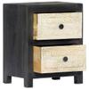 CKioict Nightstand,Dresser for Bedroom,Small Dresser,Bedside Furniture,End Table Bins for Bedroom, Living Room,Hand Carved Bedside Cabinet Gray 15.8"x11.8"x19.7" Solid Mango Wood view 1