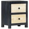 CKioict Nightstand,Dresser for Bedroom,Small Dresser,Bedside Furniture,End Table Bins for Bedroom, Living Room,Hand Carved Bedside Cabinet Gray 15.8"x11.8"x19.7" Solid Mango Wood view 2
