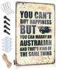 Abipuir Bar Rules Tin Metal Sign You Can't Buy Happiness But You Can Marry an Australian Sign Metal Signs for Garage Man Cave Cheers Tin Sign (Size : 30X40CM) view 1