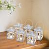 HPC Decor 6PCS Mini Lanterns Decorative for Wedding Centerpieces- Bulk Metal Candle Lanterns w/ LED Tealight & String- Modern Farmhouse Decor for Home, Party, Table, Fireplace, Shelf Decor (White) view 2
