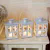 HPC Decor 6PCS Mini Lanterns Decorative for Wedding Centerpieces- Bulk Metal Candle Lanterns w/ LED Tealight & String- Modern Farmhouse Decor for Home, Party, Table, Fireplace, Shelf Decor (White) view 3