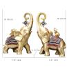 10" Elephant Statue -Gold-Loving Elephant Couple Figurine -A Pair- Trunk Up Lucky Elephant Statue Figurine Home Office Decor- Gifts for Women view 4