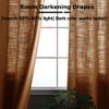 Frelement Grommet Curtains Breathable Linen Drapes Decorative Extra Long Curtains for High Ceilings Loft 17ft Length Thermal Insulated Drapes, 100" W x 204" L, 1 Panel, Orange Copper view 4
