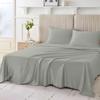 SlumberWell Giza Sheets Queen - Giza Egyptian Cotton Sheets - Sheet for Queen Size Fit Upto 18 Inches Deep Mattress - 4 PCs Giza Cotton Sheet Set - Queen Size Giza Cotton Sheet, Light Grey Solid view 1