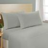 SlumberWell Giza Sheets Queen - Giza Egyptian Cotton Sheets - Sheet for Queen Size Fit Upto 18 Inches Deep Mattress - 4 PCs Giza Cotton Sheet Set - Queen Size Giza Cotton Sheet, Light Grey Solid view 3