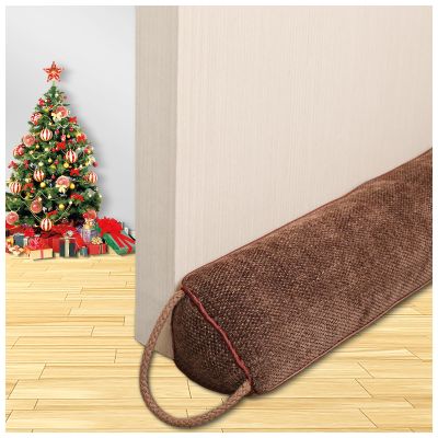 Triangle Under Door Draft Stopper Noise Blocker 38 Inches for Door Bottom Air Seal Insulation and Soundproof, Heavy Duty Weather Guard Snake Stripping, Brown