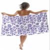 Lansemy Hydrangeas Beach Towel - 35x71 Inch Sand Proof Water Absorbent Travel Towel for Adults, Purple Botanical Flowers and Leaves Tiled Quick Dry Pool Towel Travel Camping Blanket for Yoga Bathroom view 1