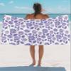 Lansemy Hydrangeas Beach Towel - 35x71 Inch Sand Proof Water Absorbent Travel Towel for Adults, Purple Botanical Flowers and Leaves Tiled Quick Dry Pool Towel Travel Camping Blanket for Yoga Bathroom view 3