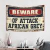Dsoluuing Funny House Decor Beware of Attack African Grey Tapestry Tapistreys for Room Small Wall Tapestry (Size : 75X100CM) view 2