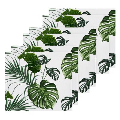 ALAZA Palm Leaves Jungle Monstera Tropical Towels Cotton Washcloths Set,Extra Absorbent Fast Drying Face-Cloth Washcloths,Soft Fingertip Towel for Hotel,Spa,Kitchen,12'' x 12'' (6 Pack)