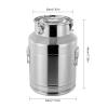 28 Liter 7.4Gallon Stainless Steel Milk Can Wine Milk bucket Wine Pail Bucket Milk Can Tote Jug with Sealed Lid Heavy Duty (28L,Without Faucet) view 2