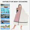 Black Lines Beach Towel - 35x71 Inch Sand Proof Water Absorbent Travel Towel for Adults, Geometric Art Flesh Pink Color Block Splice Quick Dry Pool Towel Travel Camping Blanket for Yoga Bathroom view 2