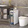 Bathroom Storage Cabinet for Small Space and Corner, Free Standing Toilet Paper Organizer with Drawer and Top Slot, White view 2