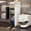 Bathroom Storage Cabinet for Small Space and Corner, Free Standing Toilet Paper Organizer with Drawer and Top Slot, White view 3