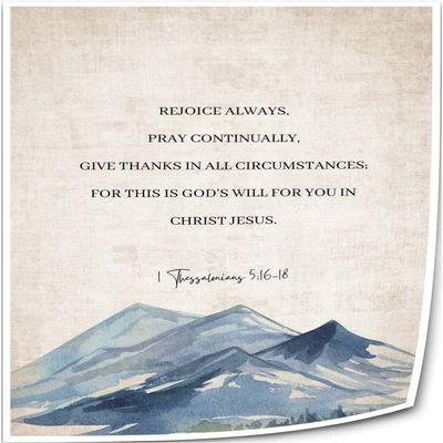 1 Thessalonians 5 16-18 Bible Verse Wall Art Praying Scripture Poster Christian Wall Decor Bedroom Vertical Canvas Artwork Print for Bathroom (08x12inch(20x30cm),Unframed)