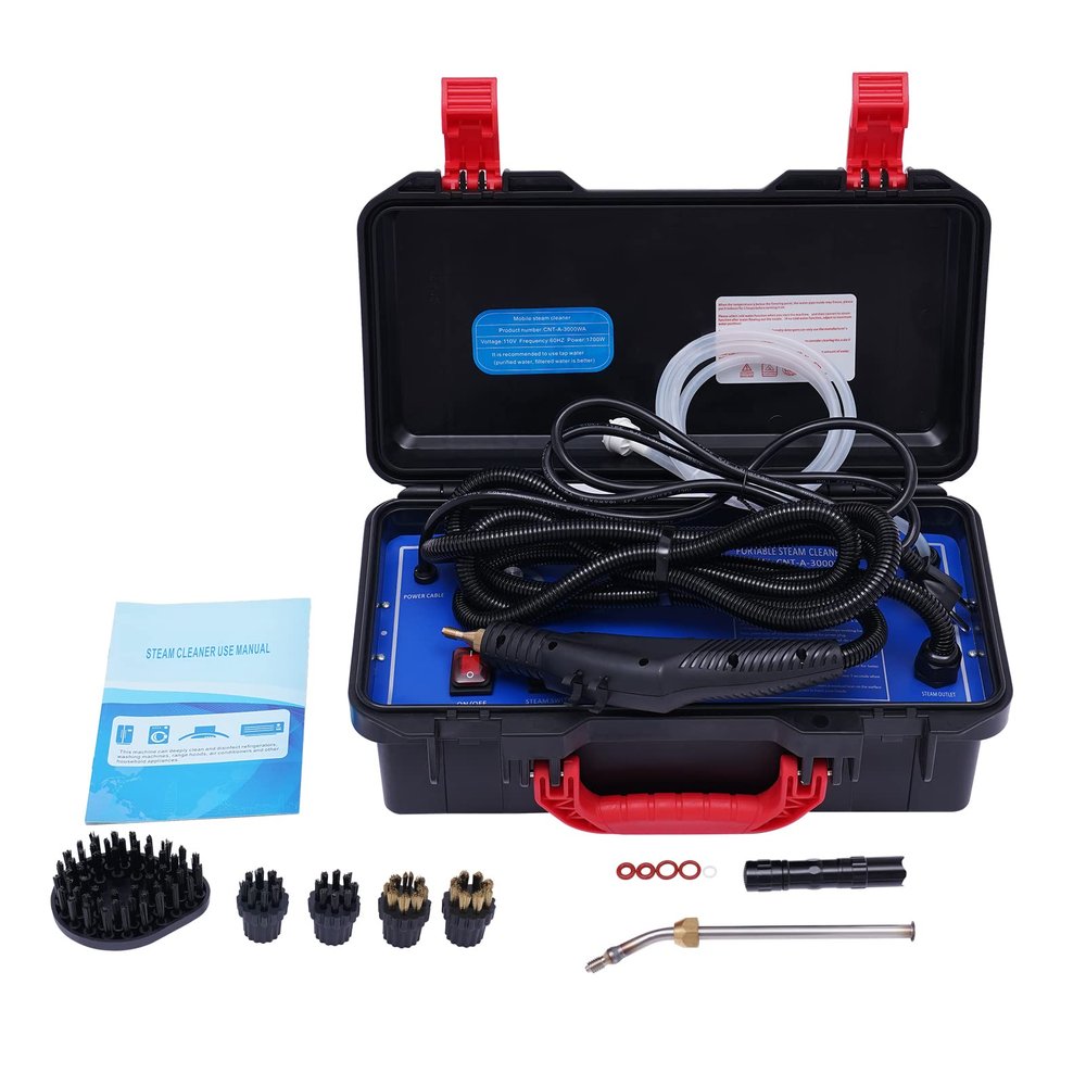 High Pressure Steam Cleaner, 1700W Handheld High Temp Portable Cleaning Machine, 3-5 Bar High Temp Steam Cleaner Cleaning Machine, for Home Use Grout Tile Car Detailing Kitchen Bathroom