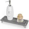 Johamoo Kitchen Sink Caddy Water Absorbing Stone Tray For Sink, Diatomite Bathroom Countertop Tray Organizer, Faucet Stone Drying Mat Coaster Soap Dish Sponge Dispenser Holder (Grey) view 1