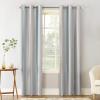 Abstract Blackout Curtains 72 Inches Long for Bedroom Living Room,Thermal Insulated Room Darkening Black Out Window Curtain Panels Grommet Drapes,Beige Teal Geometric Minimalistic Brush Stripes 104x72 view 2
