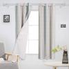 Abstract Blackout Curtains 72 Inches Long for Bedroom Living Room,Thermal Insulated Room Darkening Black Out Window Curtain Panels Grommet Drapes,Beige Teal Geometric Minimalistic Brush Stripes 104x72 view 3